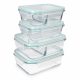 Set de 4 caserole de depozitare a alimentelor din sticla, 1000ml, 600ml, 47684.04.01