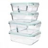 Set de 4 caserole de depozitare a alimentelor din sticla, 1000ml, 600ml, 47684.04.01