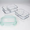 Set de 4 caserole de depozitare a alimentelor din sticla, 1000ml, 600ml, 47684.04.01