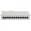 Patch Panel Cat6 cu 12 porturi RJ45 si montare pe perete, Kwmobile, Gri, Metal, 47695.02