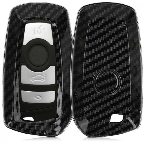 Husa Cheie Auto pentru BMW - 3 Butoane - Keyless Go, Plastic, Negru, 47859.01