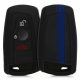 Husa Cheie Auto pentru BMW - 3 Butoane - Keyless Go, kwmobile, Silicon, Negru / Albastru, 41730.29