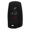 Husa Cheie Auto pentru BMW - 3 Butoane - Keyless Go, kwmobile, Silicon, Negru / Albastru, 41730.29