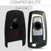 Husa Cheie Auto pentru BMW - 3 Butoane - Keyless Go, kwmobile, Silicon, Negru / Albastru, 41730.29