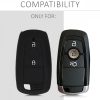 Husa Cheie Auto pentru Ford - 2 Butoane - Keyless Go, Silicon, Rosu, 48502.01