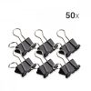 Set 50 Clipsuri pentru documente 19 mm, Kwmobile, Negru, Metal, 49442.02