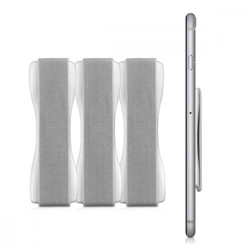 Set 3 Suporti tip inel pentru telefon, Kwmobile, Gri, Plastic, 43997.06