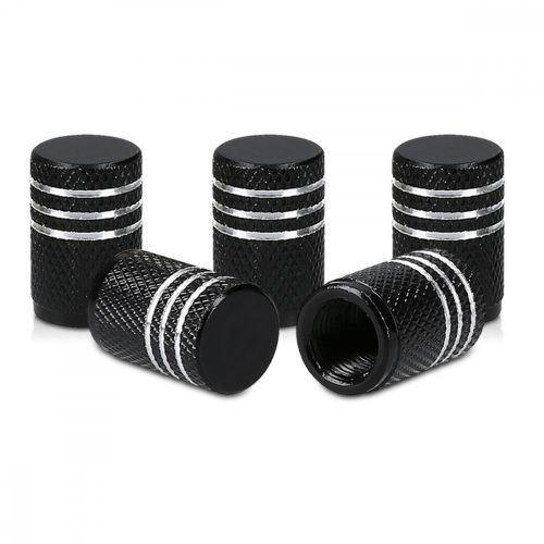 Set 5 Capace pentru valva , Kwmobile, Negru, Metal, 41665.91