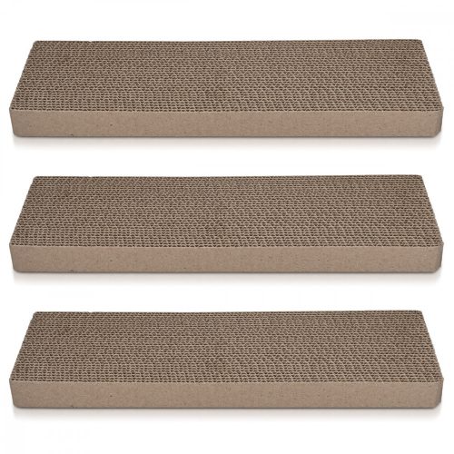 Set 3x tabla pentru zgarieturi pisică de 3 41x13x3cm, Maro, 49837.03