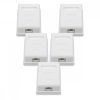 Set 5 Prize de RJ45 retea pentru cablu Ethernet CAT6A, Kwmobile, Alb, Metal, 50059.01.01