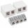 Set 2 Prize ecranate duble de retea RJ45 cu 2 mufe CAT 6A, Kwmobile, Alb, Plastic, 50454.02.02