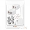 Set 2 Prize ecranate duble de retea RJ45 cu 2 mufe CAT 6A, Kwmobile, Alb, Plastic, 50454.02.02