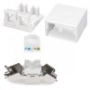 Set 2 Prize ecranate duble de retea RJ45 cu 2 mufe CAT 6A, Kwmobile, Alb, Plastic, 50454.02.02