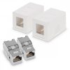 Set 2 Prize ecranate de retea RJ45 cu 2 module Keystone, Kwmobile, Alb, Plastic, 50453.02.02