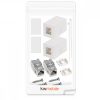 Set 2 Prize ecranate de retea RJ45 cu 2 module Keystone, Kwmobile, Alb, Plastic, 50453.02.02