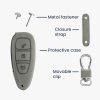 Husa Cheie Auto pentru Ford - 3 Butoane - Keyless Go, kwmobile, Piele nabuc, Gri, 49597.03