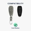 Husa Cheie Auto pentru Ford - 3 Butoane - Keyless Go, kwmobile, Piele nabuc, Gri, 49597.03