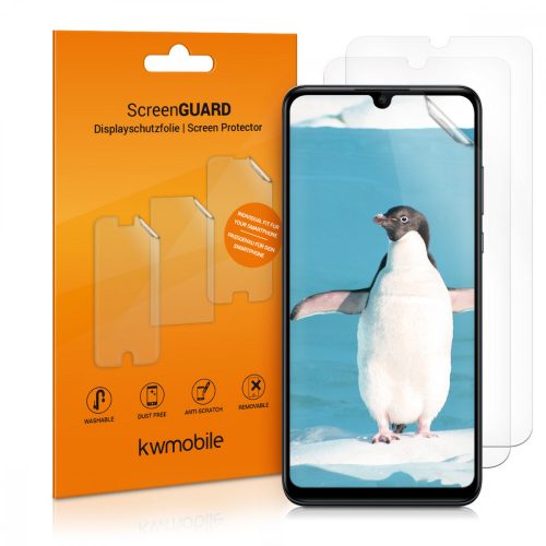 Set 3 Folii de protectie pentru Google P30 Lite, kwmobile, Fata, Transparenta, 50863.1