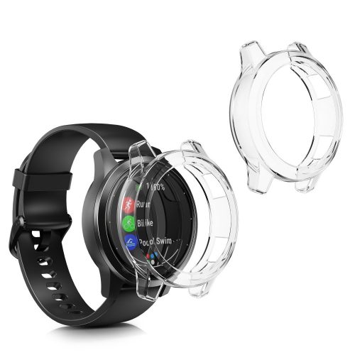 Set 2 Huse pentru Garmin Vivoactive 4S, kwmobile, Silicon, Transparent, 50940.01