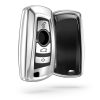 Husa Cheie Auto pentru BMW - 3 Butoane - Keyless Go, Silicon, Silver, 50978.94