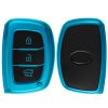 Husa Cheie Auto pentru Hyundai / Kia - 3 Butoane - Keyless Go, Silicon, Albastru, 51052.98