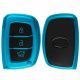 Husa Cheie Auto pentru Hyundai / Kia - 3 Butoane - Keyless Go, Silicon, Albastru, 51052.98