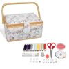 Set cutie de cusut Navaris din lemn si 36 de accesorii, 24.5 x 17.5 x 12.5 cm, 49047.02