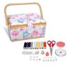 Set cutie de cusut Navaris din lemn si 36 de accesorii, 24.5 x 17.5 x 12.5 cm, 49047.04