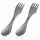 Set 2 x Spork 3-in-1 din titan pentru camping Navaris, Furculita, Lingura, Cutit, 51390.02