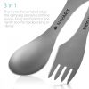 Set 2 x Spork 3-in-1 din titan pentru camping Navaris, Furculita, Lingura, Cutit, 51390.02