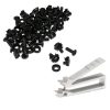 Set 50 Suruburi, piulite si saibe M6 cu instrument pentru extractie, Kwmobile, Negru, Metal, 51862.01.50