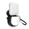 Husa pentru casti Apple AirPods 2/AirPods 1, Kwmobile, Alb/Negru, Silicon, 48919.15