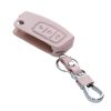 Husa Cheie Auto pentru Ford - 3 Butoane, Piele ecologica, Rose Gold, 42991.81