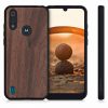 Husa pentru Motorola Moto E6s (2020), Lemn, Maro, 52179.18