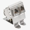 Set 4 Mufe CAT6A de 10 Gbit cu 2 suporti pentru cabluri Ethernet RJ45, Kwmobile, Argintiu, Metal, 47697.02