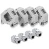 Set 4 Mufe CAT6A de 10 Gbit cu 4 carcase pentru cabluri Ethernet RJ45, Kwmobile, Gri, Metal, 47696.04