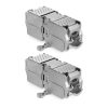 Set 2 Conectori pentru cablu RJ45 Cat-6A, 10 Gbit, Kwmobile, Argintiu, Metal, 52516.02