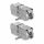 Set 2 Conectori pentru cablu RJ45 Cat-6A, 10 Gbit, Kwmobile, Argintiu, Metal, 52516.02