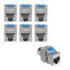 Set 6 Mufe CAT8 de 40 Gbit pentru cabluri Ethernet RJ45, Kwmobile, Argintiu, Metal, 52517.06