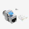 Set 6 Mufe CAT8 de 40 Gbit pentru cabluri Ethernet RJ45, Kwmobile, Argintiu, Metal, 52517.06