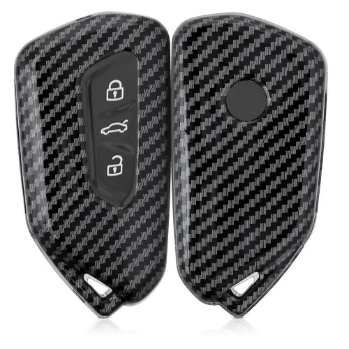 Husa Cheie Auto pentru VW / Skoda / Seat - 3 Butoane, kwmobile, Plastic, Negru / Gri, 52655.01