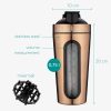 Shaker pentru proteine din otel inoxidabil Navaris, 750 ml, Gold, 52703.2.27