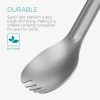 Spork din titan cu maner lung pentru camping Navaris, 21.5 cm, 52986.01