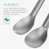 Set spork si lingura din titan cu maner lung Navaris, 21.5 cm, 52986.05