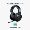 Set 2 Perne de urechi pentru casti Razer Kraken 7.1 V2, Kwmobile, Gri, Piele ecologica, 52762.22