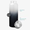 Sticla de apa din sticla borosilicata Navaris, 950 ml, Husa neopren, Negru, 53167.22