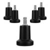 Set 5 Picioare pentru scaun de birou tija 10 mm, Kwmobile, Negru, Nylon, 53197.01