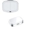 Set 2 Cutii pentru pastile cu 2 compartimente, Kwmobile, Argintiu, Otel, 53475.01