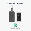 Husa Cheie Auto pentru Renault / Dacia - 4 Butoane - Keyless Go, kwmobile, Piele nabuc, Gri, 48564.19