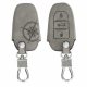 Husa Cheie Auto pentru Peugeot / Citroen - 3 Butoane - Keyless Go, Piele nabuc, Gri, 53762.01